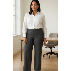 J. Jill Wearever Pull On Wide Leg Stretch Pants Charcoal Gray Super Comfy XS